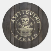 kunstschedel ronde sticker (Voorkant)