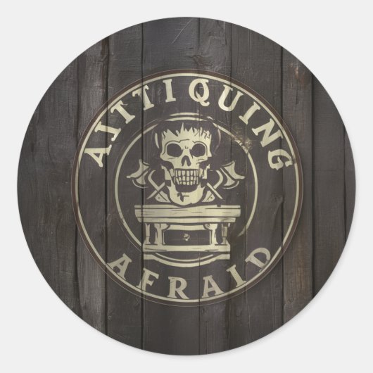 kunstschedel ronde sticker (Voorkant)