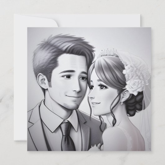 Kunstschets Bruiloft Uitnodiging (Achterkant)