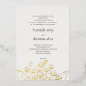 Kunstschets Lily Valley Modern Formal Wedding Gold Folie Uitnodiging (Voorkant)