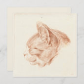  Kunstschets van een kat Notitiekaartje (Voorkant / Achterkant)