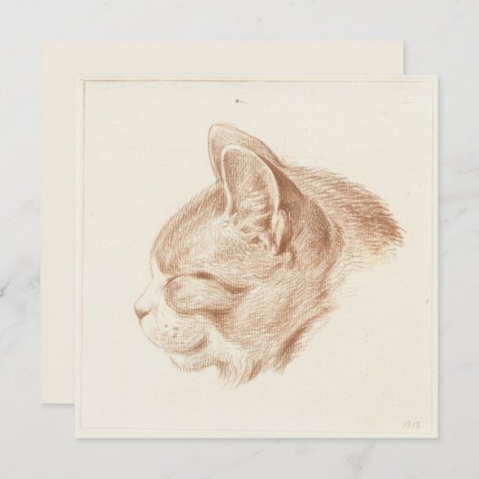  Kunstschets van een kat Notitiekaartje (Voorkant / Achterkant)