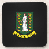 Kunstschild van de Maagdeneilanden Bier Onderzetter (Voorkant)