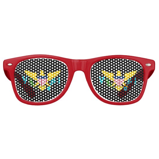 Kunstschild van de Maagdeneilanden Retro Zonnebril (Voorkant)