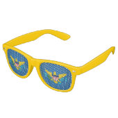 Kunstschild van de Maagdeneilanden Retro Zonnebril (Gekanteld)