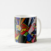 Kunstschilder Abstracte driehoekskromme vierkant,  Koffiemok (Voorkant rechts)