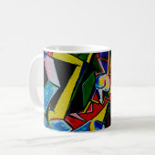 Kunstschilder Abstracte driehoekskromme vierkant,  Koffiemok (Voorkant links)