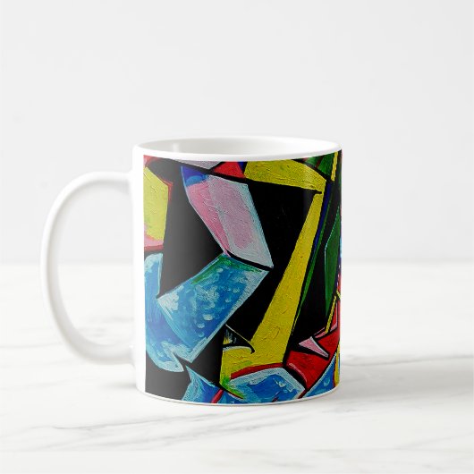 Kunstschilder Abstracte driehoekskromme vierkant,  Koffiemok (Links)