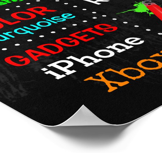 Kunstschilder Birthday Party-chalkboard Poster (Hoek)