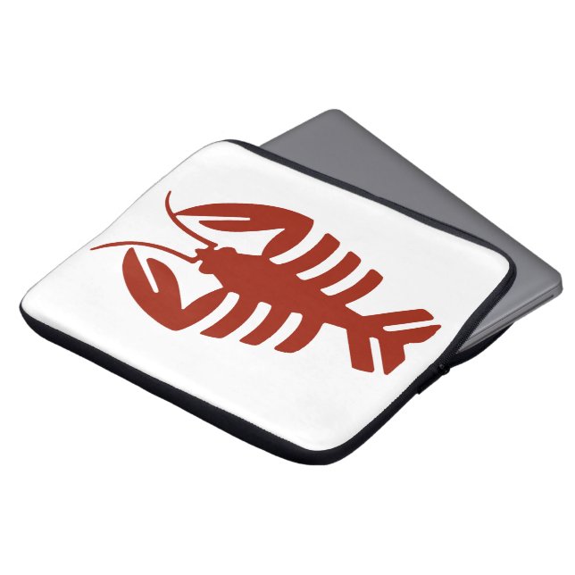  kunstschilder Deco Seafood Lobster in het rood Laptop Sleeve (Voorkant top)
