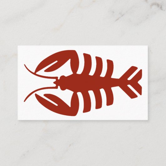 kunstschilder Deco Seafood Lobster in het rood Visitekaartje (Achterkant)