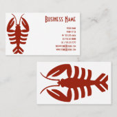  kunstschilder Deco Seafood Lobster in het rood Visitekaartje (Voorkant / Achterkant)
