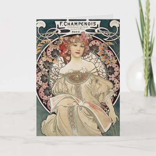  kunstschilder van de Nieuwe Alfonse Mucha Kaart (Voorkant)