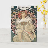  kunstschilder van de Nieuwe Alfonse Mucha Kaart (Gele Bloem)