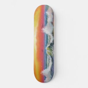 Kunstschilder van zee Sunset Waves Persoonlijk Skateboard