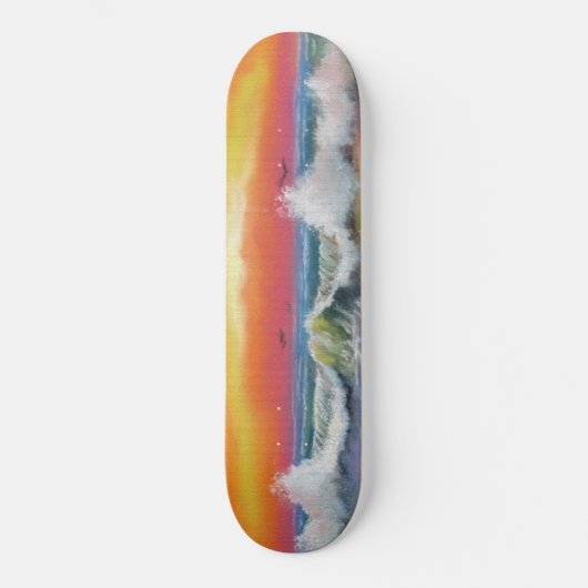 Kunstschilder van zee Sunset Waves Persoonlijk Skateboard (Voorkant)