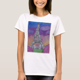 Kunstschilder voor Eiffel Tower Folk T-shirt