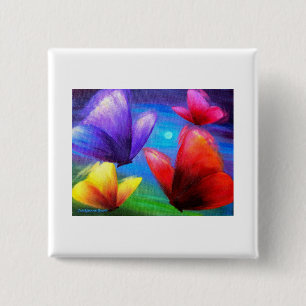 Kunstschilder voor vlinder - Meervoudig Vierkante Button 5,1 Cm
