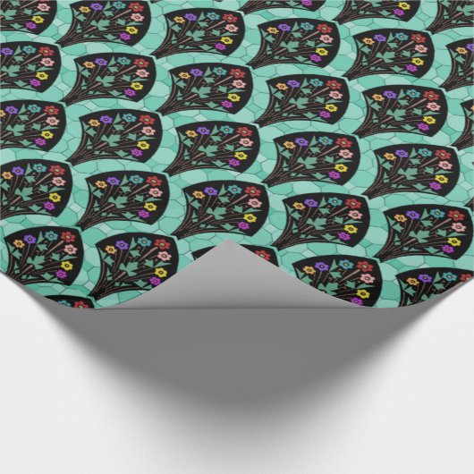 kunstschilderbloemmozaïek cadeaupapier (Hoek)