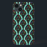kunstschilderbloemmozaïek iPhone 13 hoesje<br><div class="desc">Een ,  kunstdeco-geïnspireerd ventilatorvormig patroon met kleurrijke bloemen op zwart met een groen gekleurde,  enigszins geometrische achtergrond. Geïnspireerd door de gewaagde twintig / Gatsby. Een klassiek,  ,  modern bloemontwerp voor iedereen die van de 20 houdt / een antiek voelt.</div>