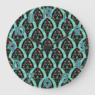 kunstschilderbloemmozaïek grote klok