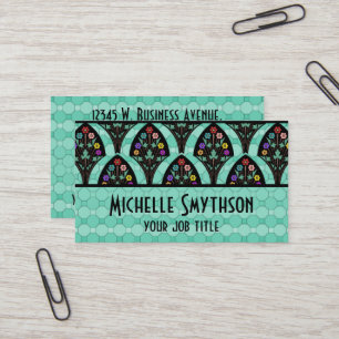 kunstschilderbloemmozaïek visitekaartje