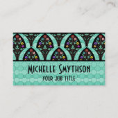  kunstschilderbloemmozaïek visitekaartje (Voorkant)