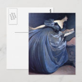 Kunstschilderij Althea blauw mode Briefkaart (Voorkant / Achterkant)