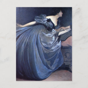 Kunstschilderij Althea blauw mode Briefkaart