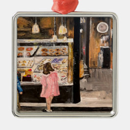 Kunstschilderij "Kolache at Kerstmis" van Therese Metalen Ornament