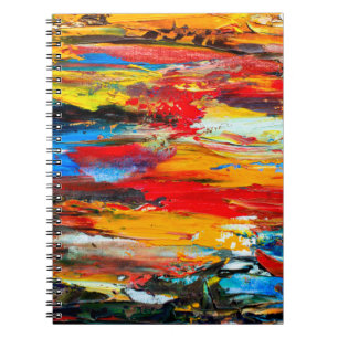 Kunstschilderij met paletmessenzwart, parijs, rood notitieboek
