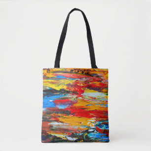 Kunstschilderij met paletmessenzwart, parijs, rood tote bag