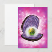 kunstschilderij Pearl Oyster met fantasielandschap (Voorkant / Achterkant)