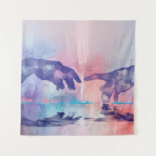 Kunstschilderij, surrealistische handbeschilderde wandkleed