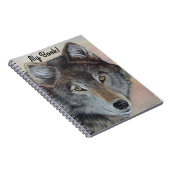 kunstschilderij van de grijze wolf notitieboek (Rechterzijde)