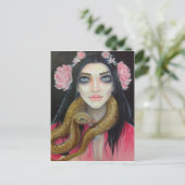Kunstschilderij van een meisje en haar slang briefkaart (Staand voorkant)