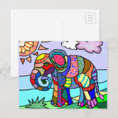 Kunstschilderij van Folk kleurrijke artistieke oli Briefkaart (Voorkant / Achterkant)