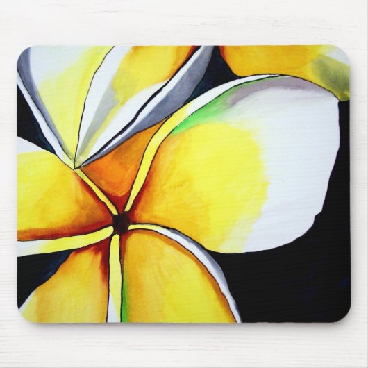 Kunstschilderij van Frangipani waterverf Muismat (Voorkant)