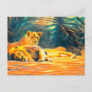 Kunstschilderij van Lion Briefkaart
