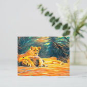 Kunstschilderij van Lion Briefkaart (Staand voorkant)