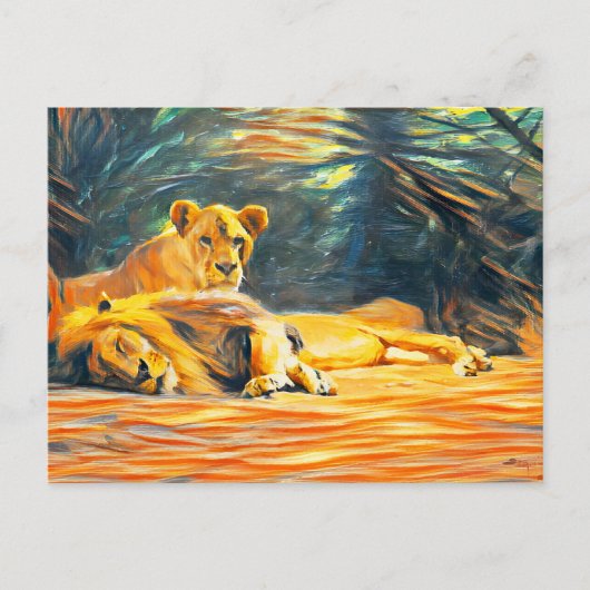 Kunstschilderij van Lion Briefkaart (Voorkant)