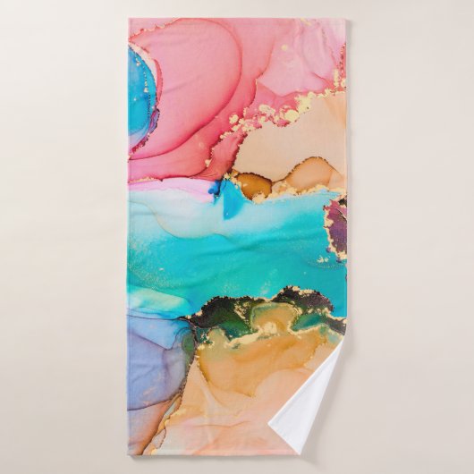 Kunstschilderij van natuurluxe abstracte vloeistof badhanddoek (Badhanddoek)