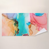 Kunstschilderij van natuurluxe abstracte vloeistof badhanddoek (Badhanddoek)