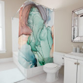 Kunstschilderij van natuurluxe abstracte vloeistof douchegordijn (In situ)