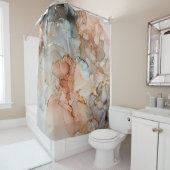 Kunstschilderij van natuurluxe abstracte vloeistof douchegordijn (In situ)