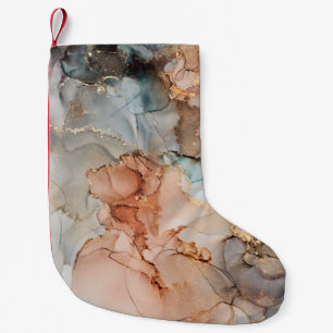 Kunstschilderij van natuurluxe abstracte vloeistof kleine kerstsok
