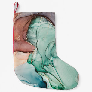 Kunstschilderij van natuurluxe abstracte vloeistof kleine kerstsok