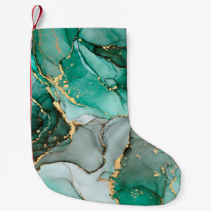 Kunstschilderij van natuurluxe abstracte vloeistof kleine kerstsok