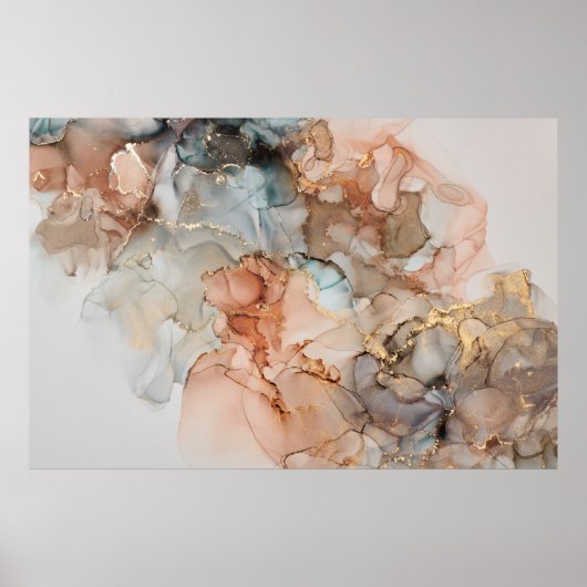 Kunstschilderij van natuurluxe abstracte vloeistof poster (Voorkant)