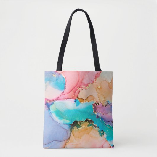 Kunstschilderij van natuurluxe abstracte vloeistof tote bag (Voorkant)